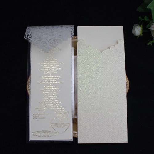 Cheap Modern Glitter Pocket Wedding Invitations
